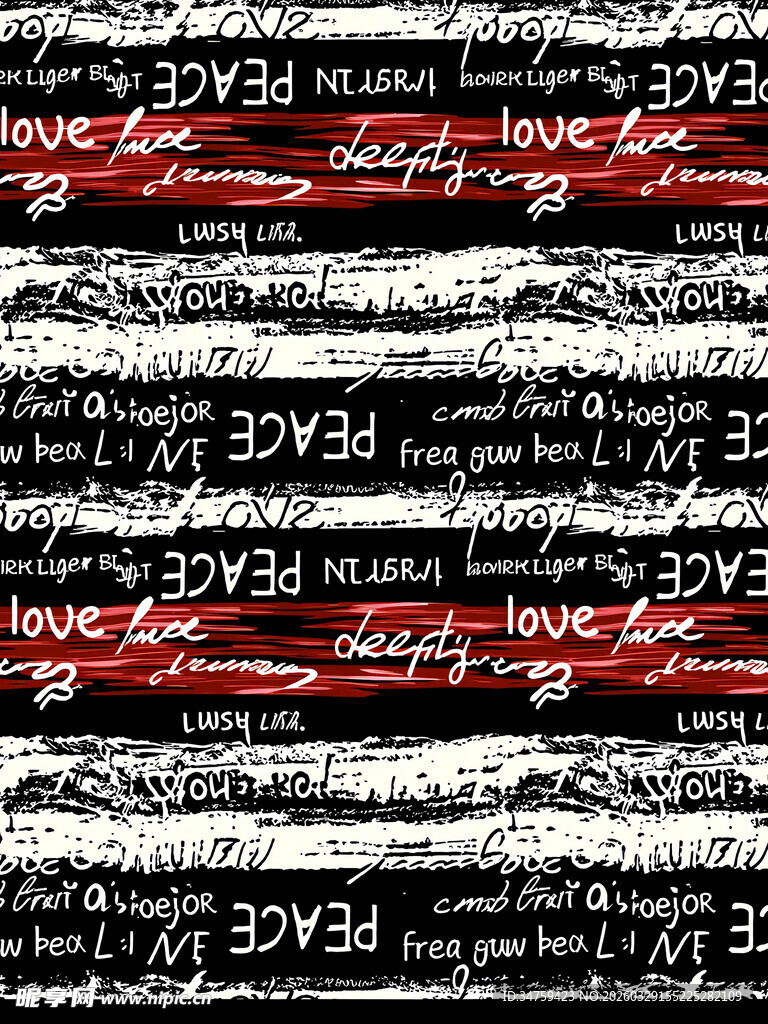 黑白红潮流文字图案背景