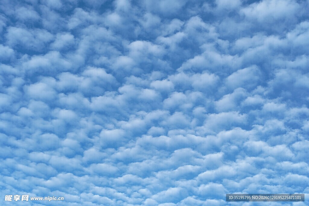 蓝天中的蓬松云朵
