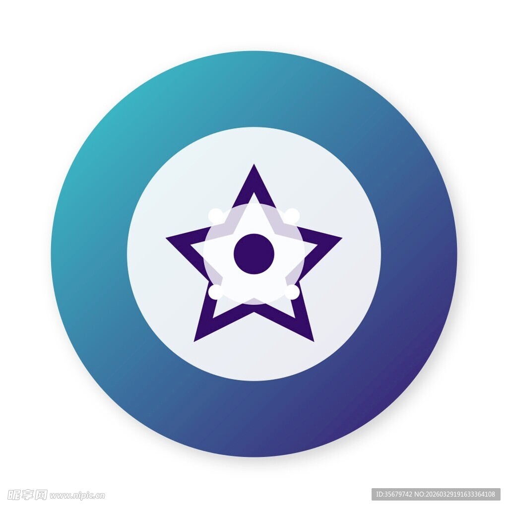 蓝白渐变五角星图标