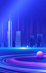 未来感霓虹城市景观画面