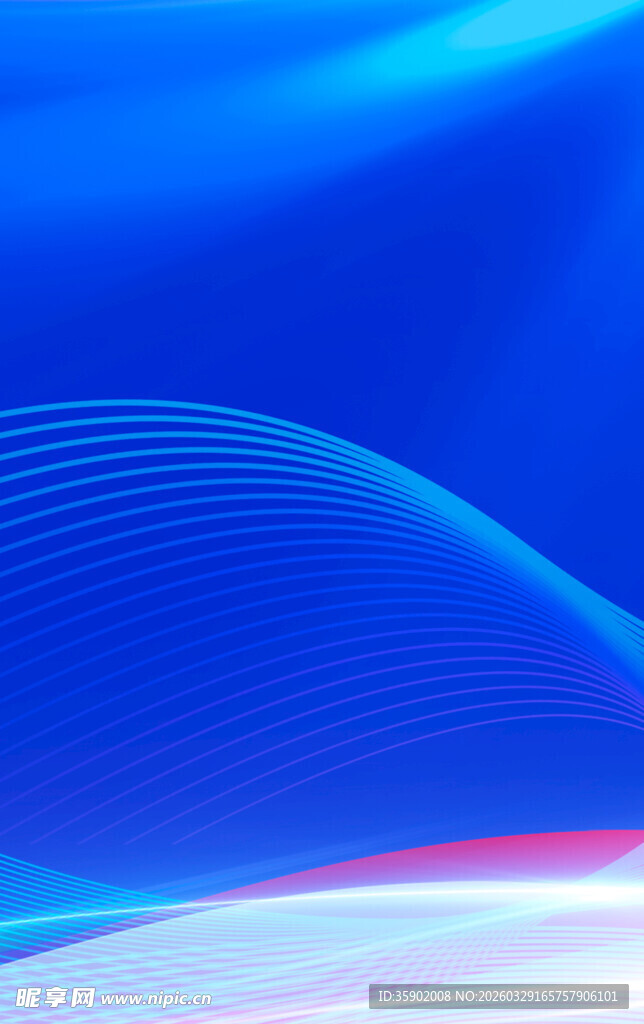 蓝色渐变波浪抽象背景图