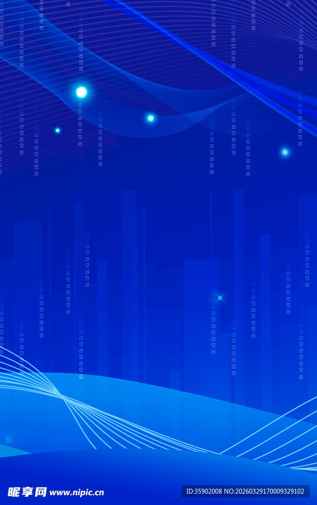 蓝色科技感线条抽象背景图