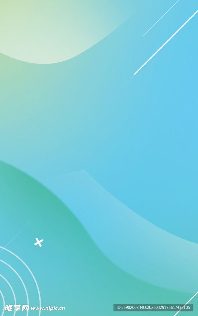 清新渐变蓝绿流体背景图