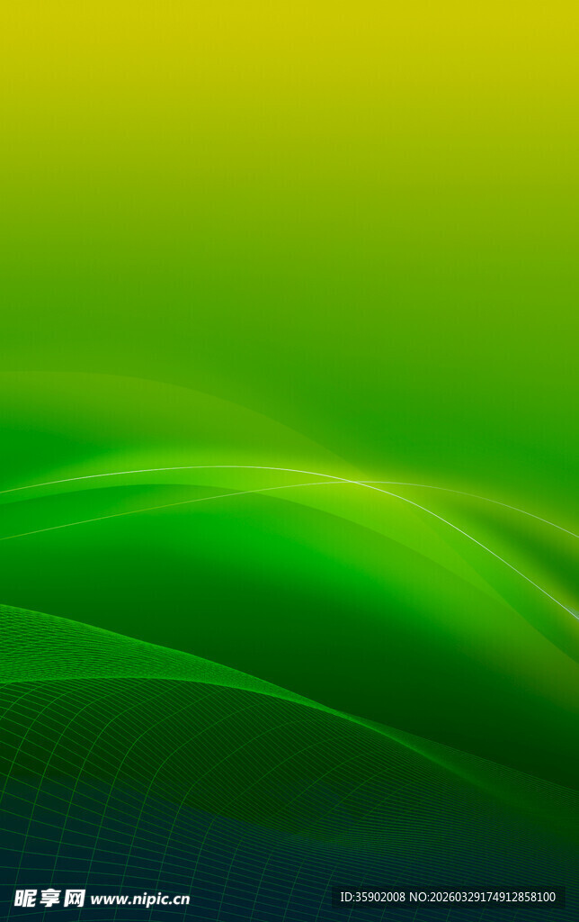 绿色渐变波浪背景图