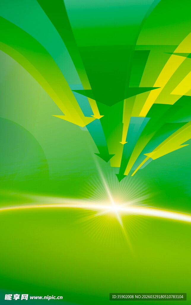 绿色动感光线背景图