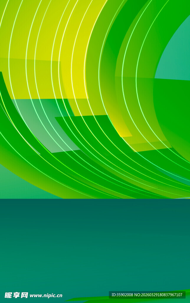 动感渐变绿色波纹背景图