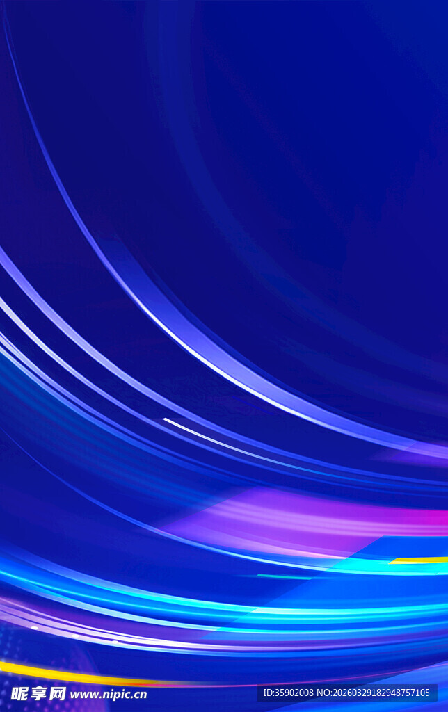 蓝色炫彩动感线条背景图
