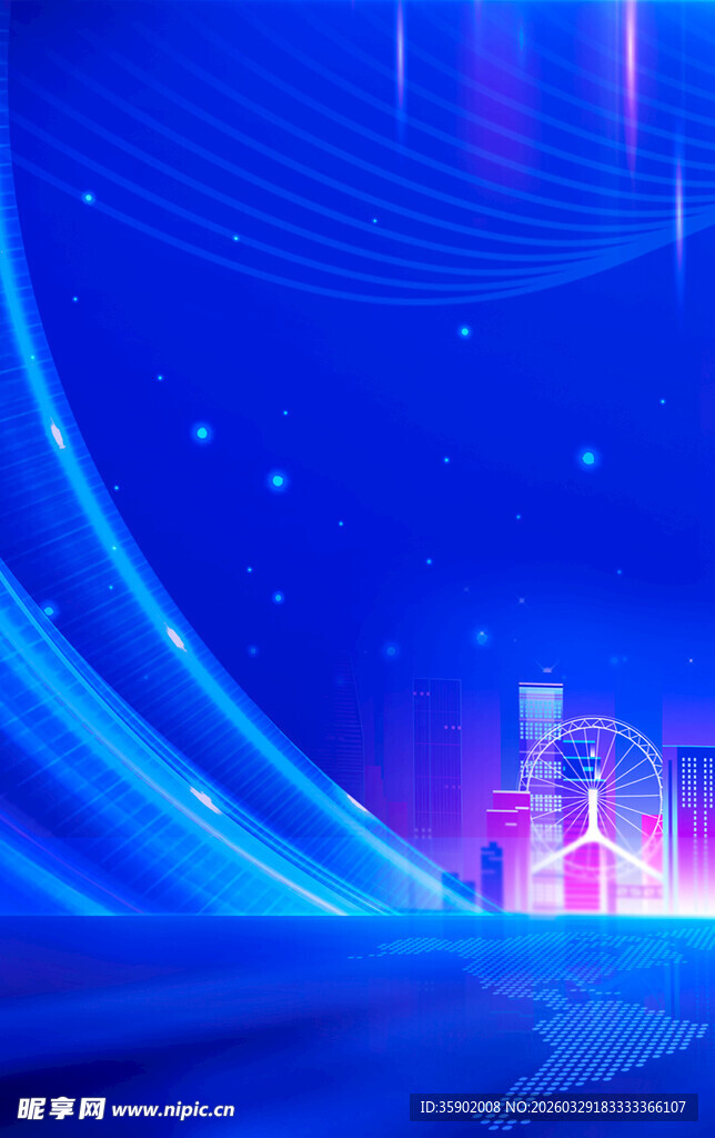 梦幻蓝色科技空间场景