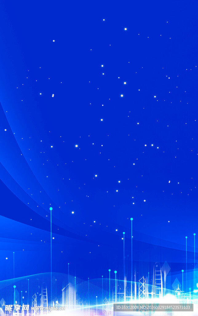 梦幻蓝色星空科技背景图