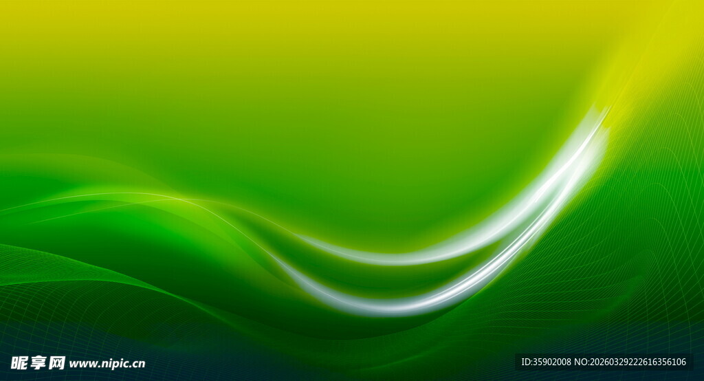 绿色动感波浪背景图