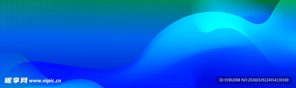 蓝绿渐变波浪背景图