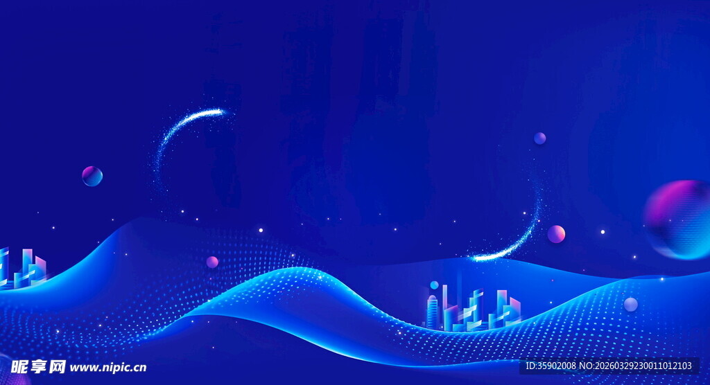 梦幻蓝色海底奇幻景象