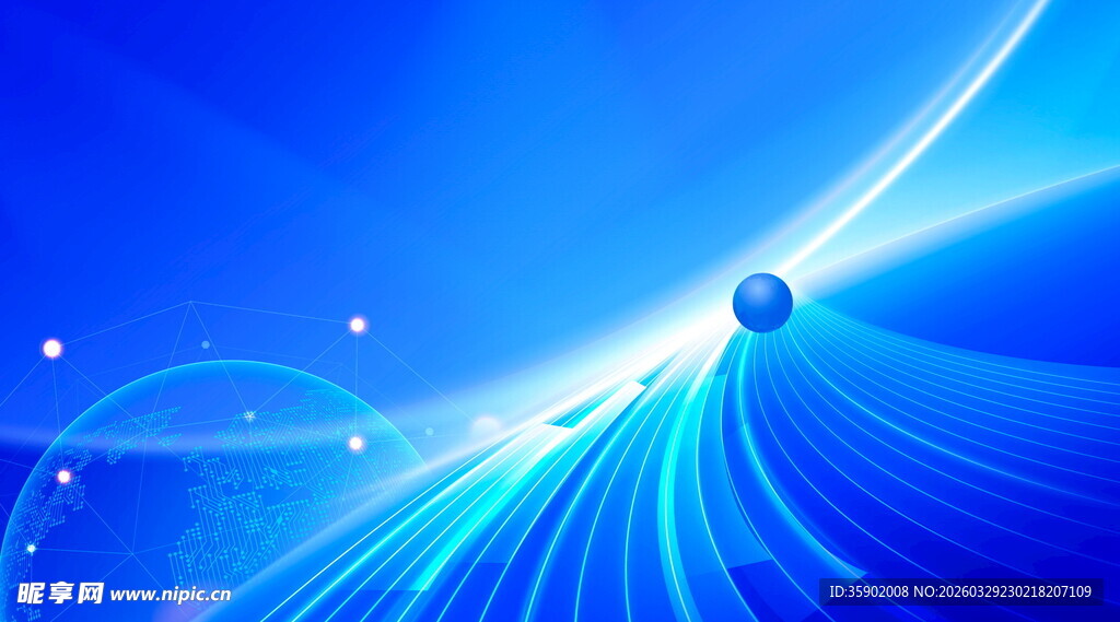 蓝色科技风抽象背景图