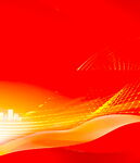 红色动感线条背景图