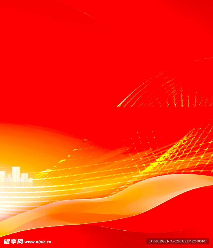 红色动感线条背景图