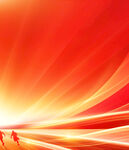 红色动感背景三人剪影