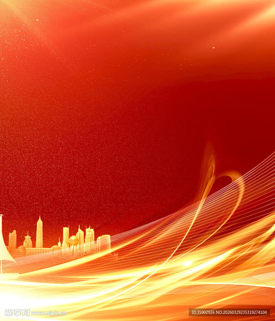 红色动感光线背景图