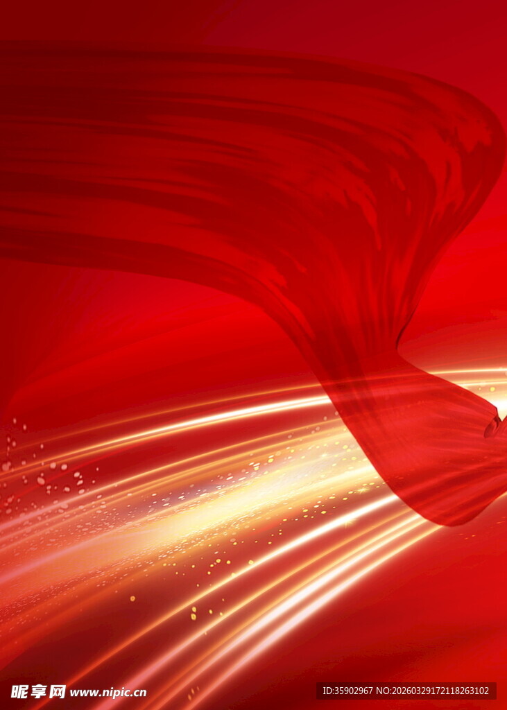 红色动感光影艺术画面