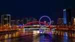 天津之眼金钢桥绚丽夜景