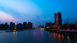 天津之眼城市河畔夜景与摩天轮