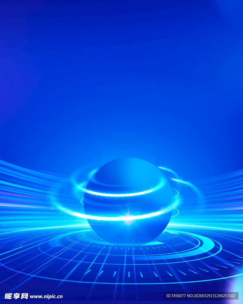 科技感蓝色球体光影效果