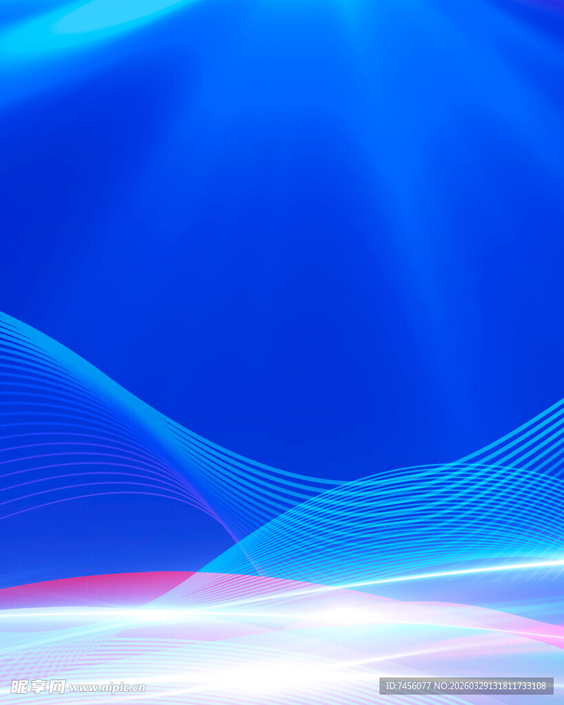 蓝色炫彩动感线条背景图