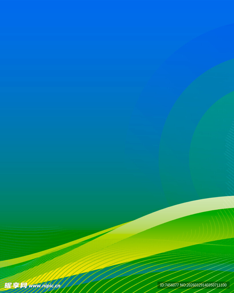 蓝绿渐变动感波浪背景图