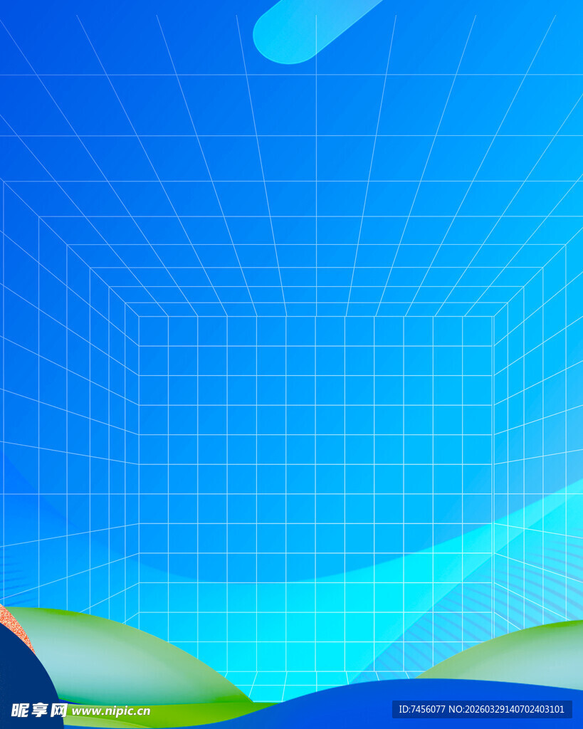 蓝色科技风网格背景图案