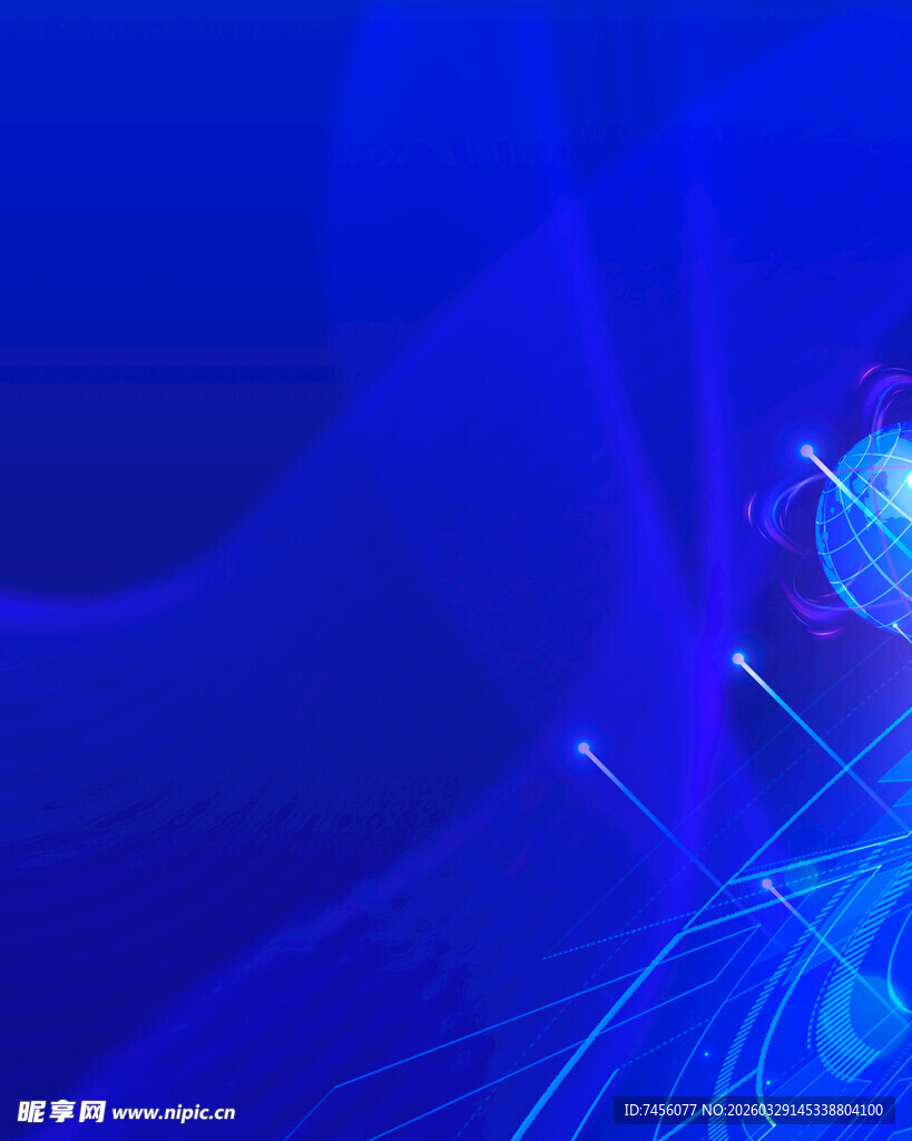 蓝色梦幻线条抽象背景图