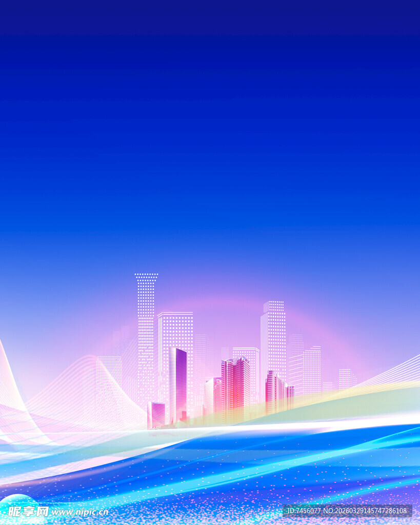 梦幻城市科技风背景图