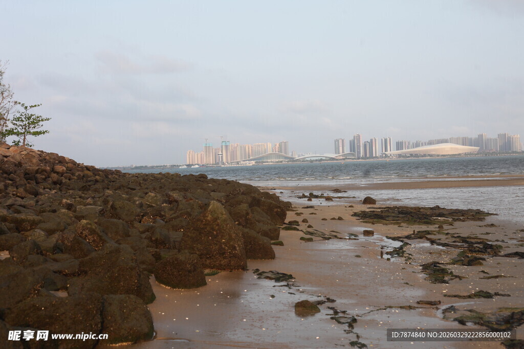 湛江海边礁石风景