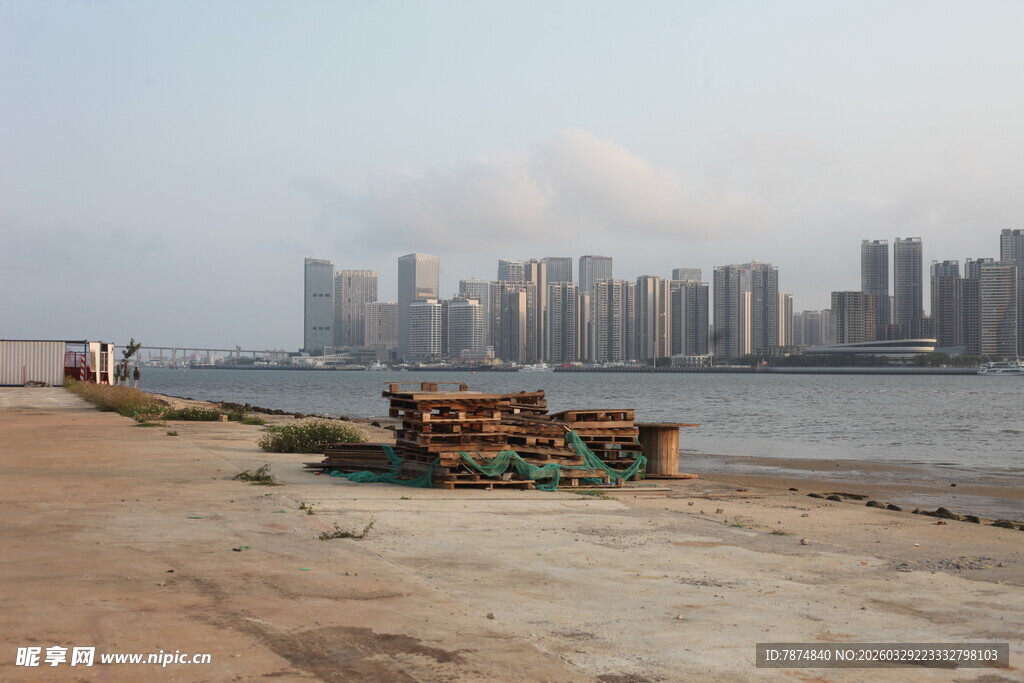 湛江海滨城市风光与岸边景象