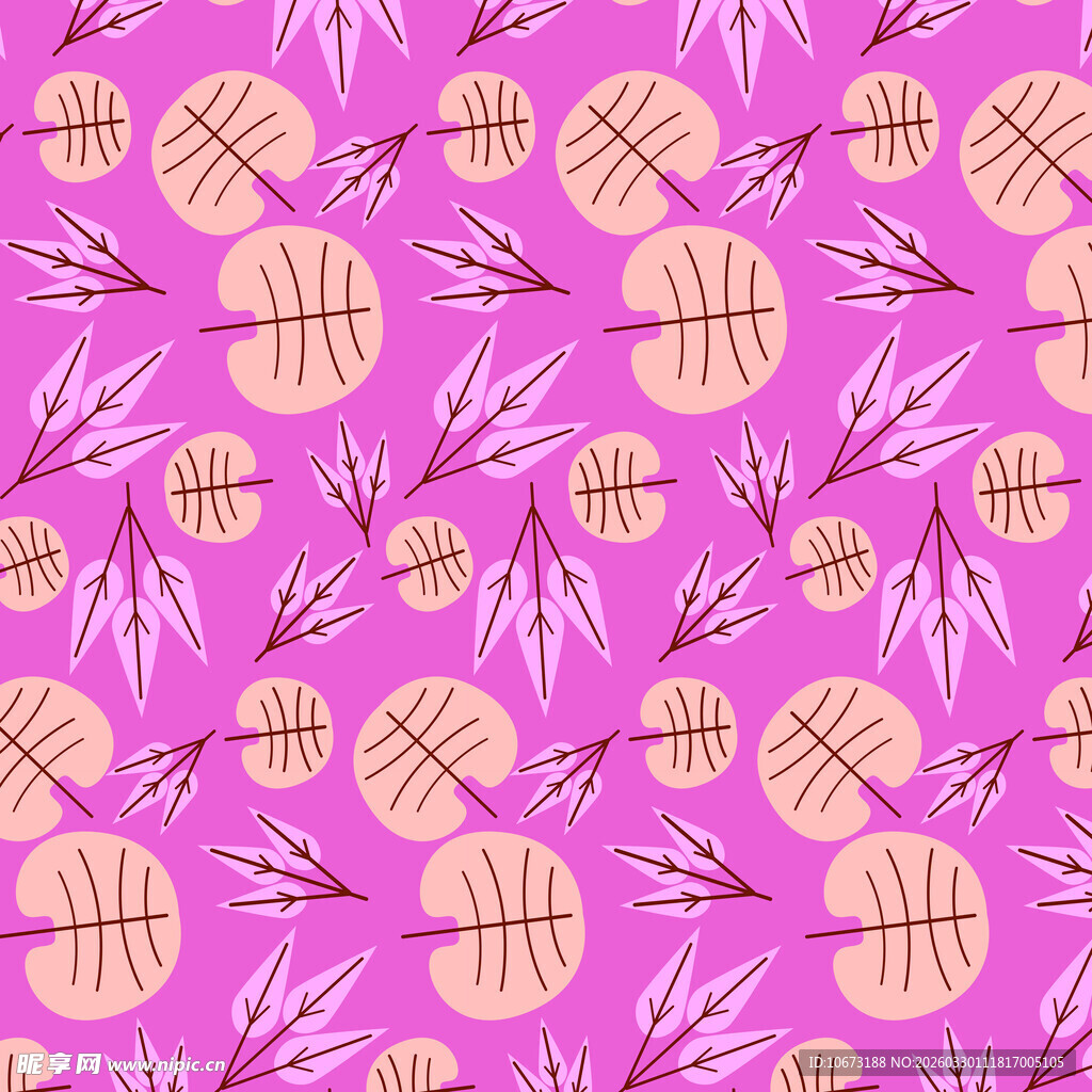 卡通叶子图案背景