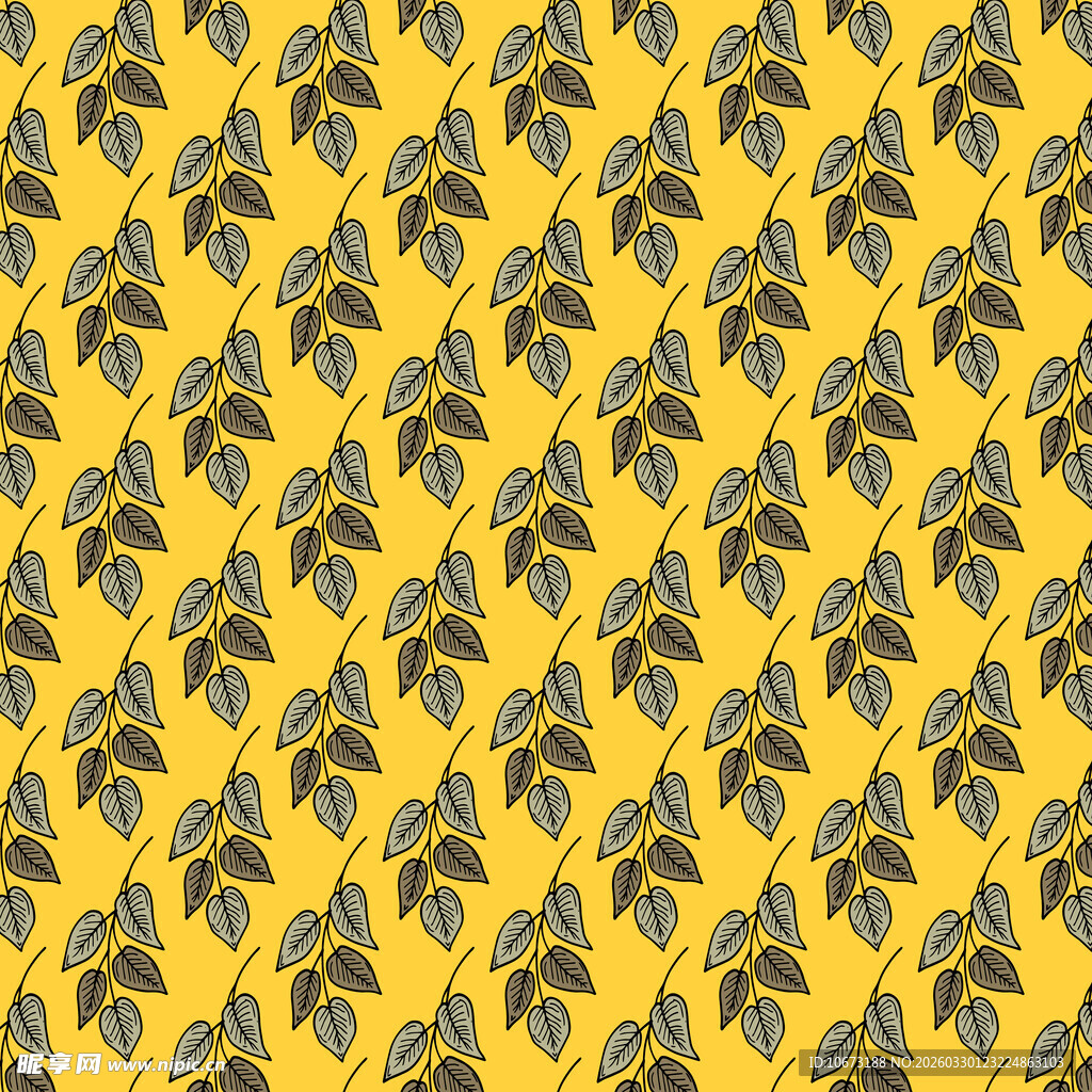 卡通叶子图案背景