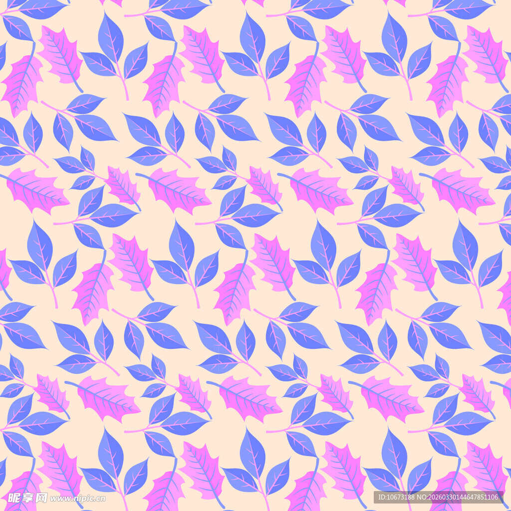 卡通叶子图案背景