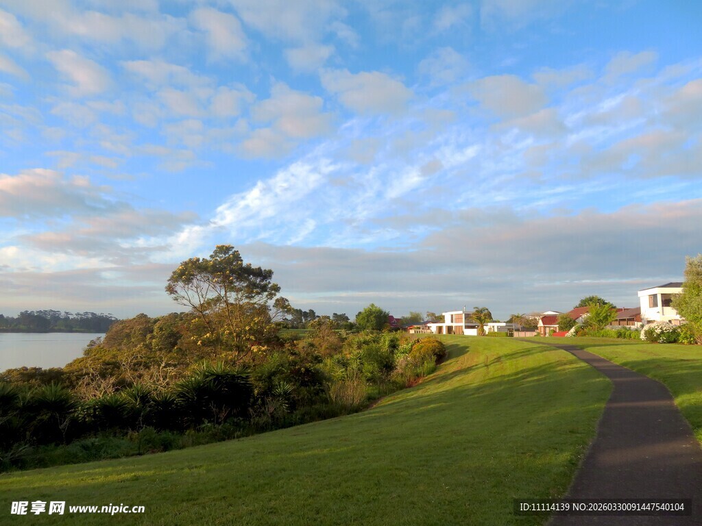 奥克兰海滨小镇风景