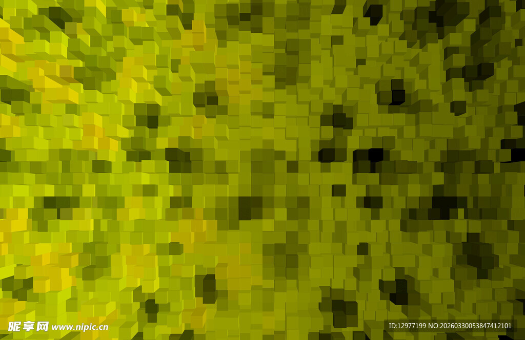 黄绿抽象方格纹理背景图