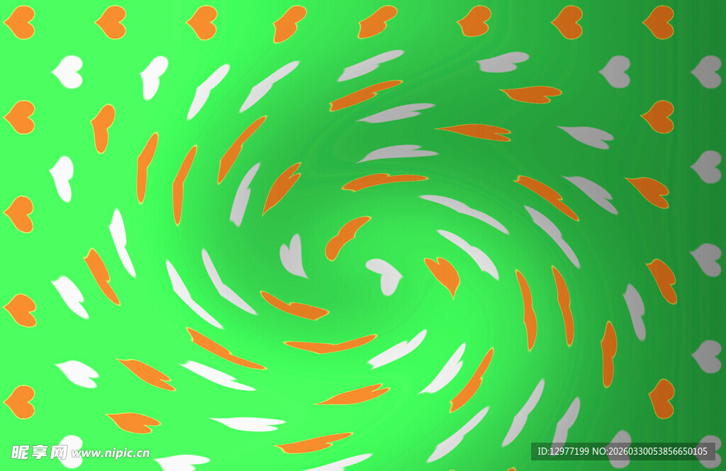 绿色漩涡波点抽象背景图