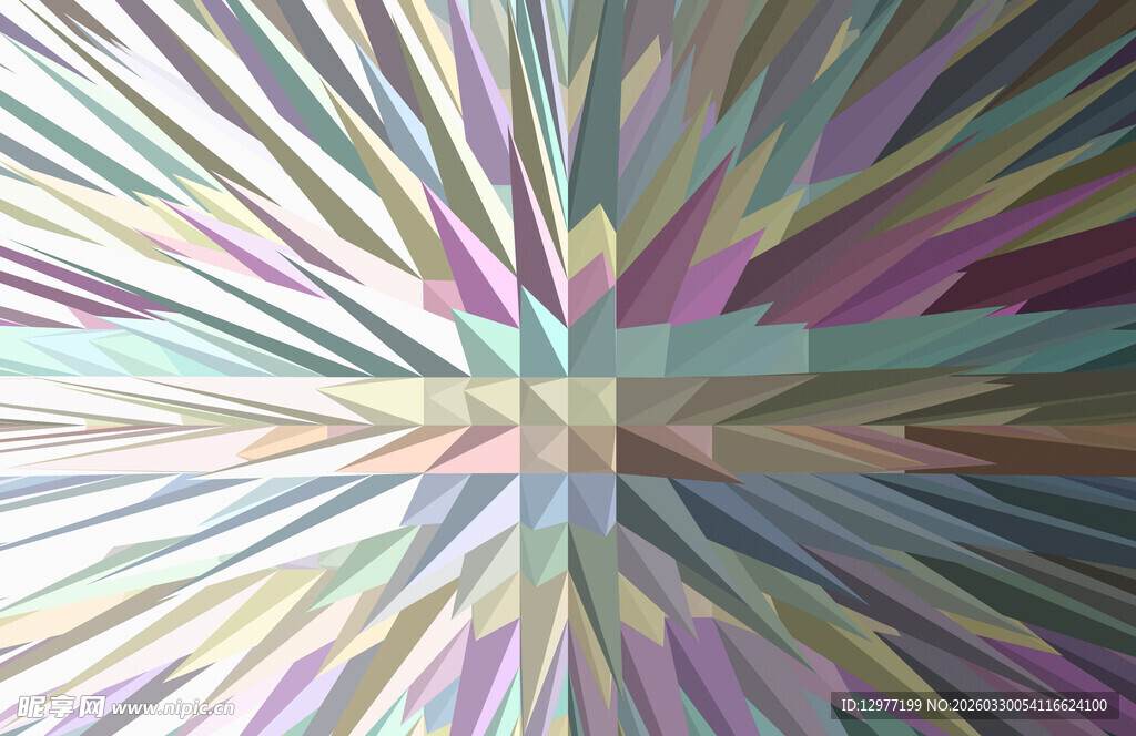 炫彩几何放射状抽象图案