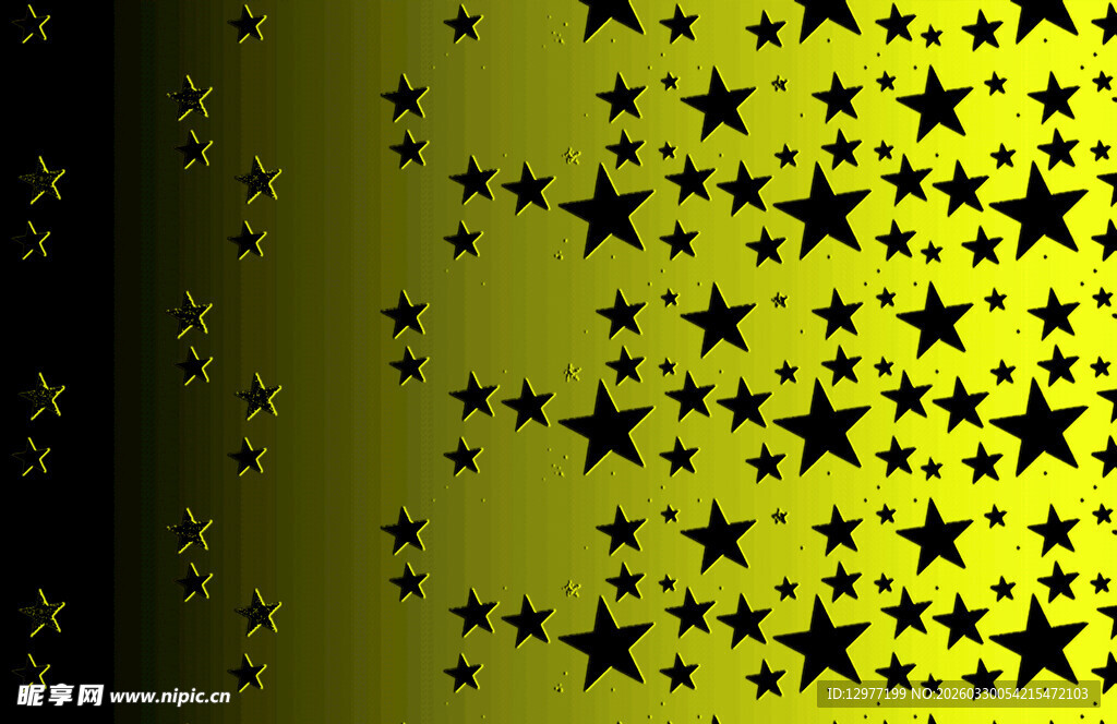 黄绿渐变背景星星图案