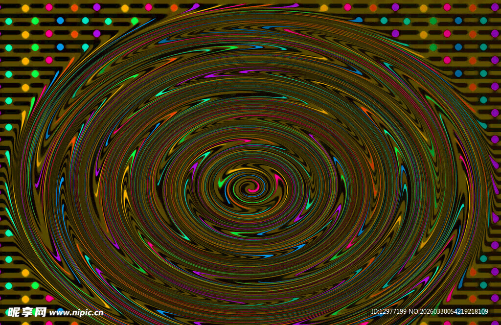 多彩螺旋几何图案背景