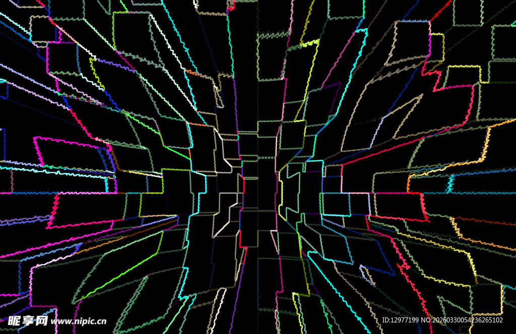 炫彩几何线条抽象艺术图