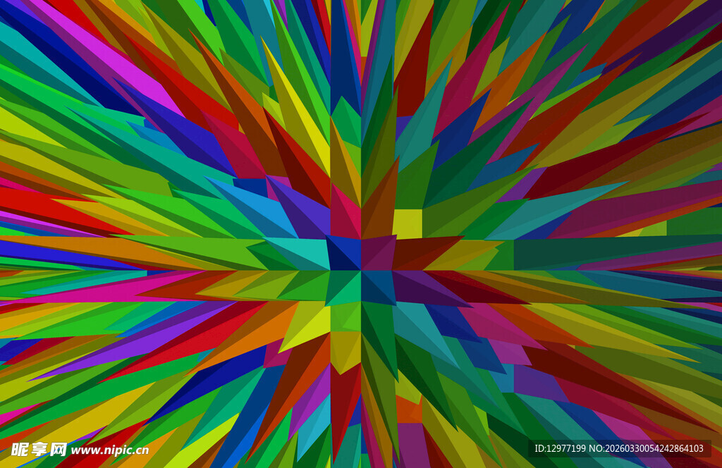 绚丽多彩的放射状抽象图案