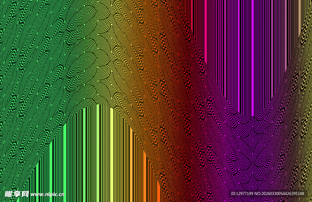 多彩渐变线条抽象背景图