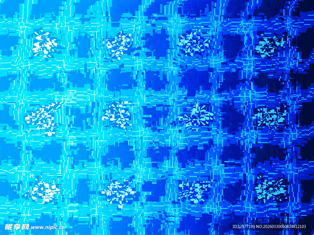 蓝色渐变方格纹理背景