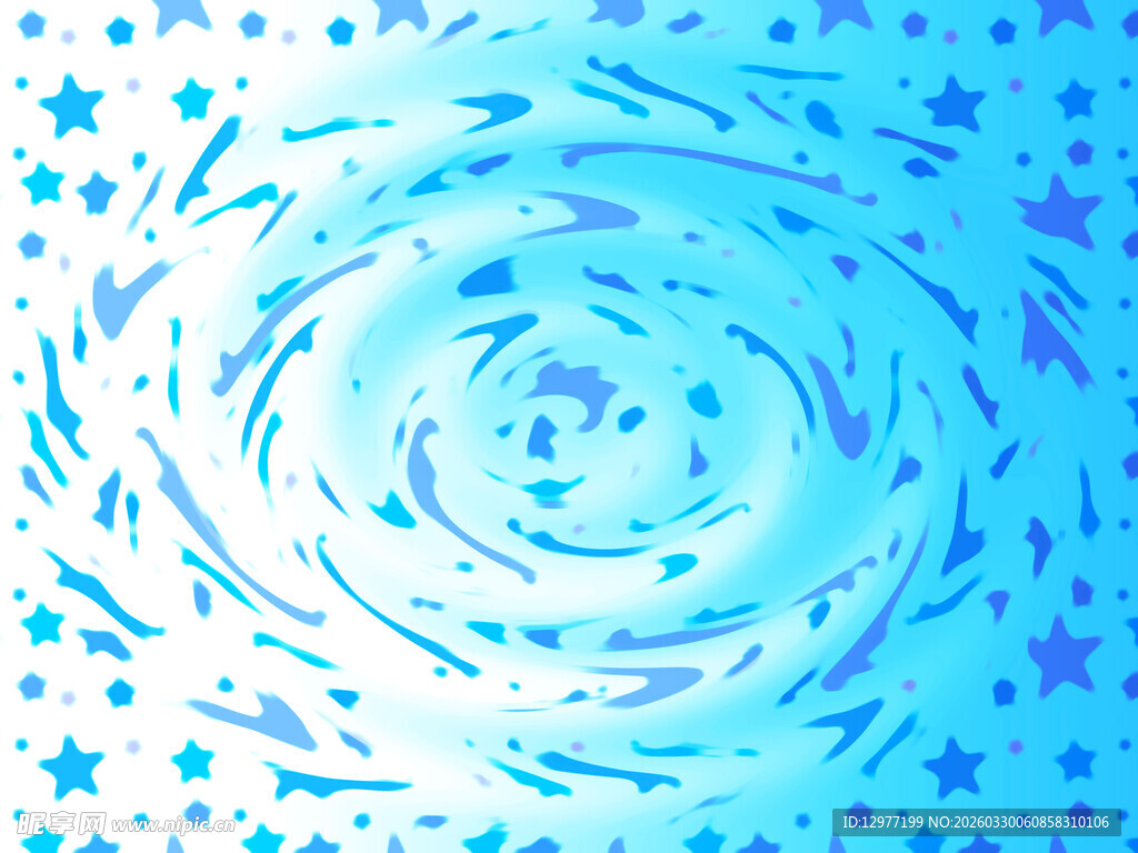 蓝色梦幻星星旋涡背景