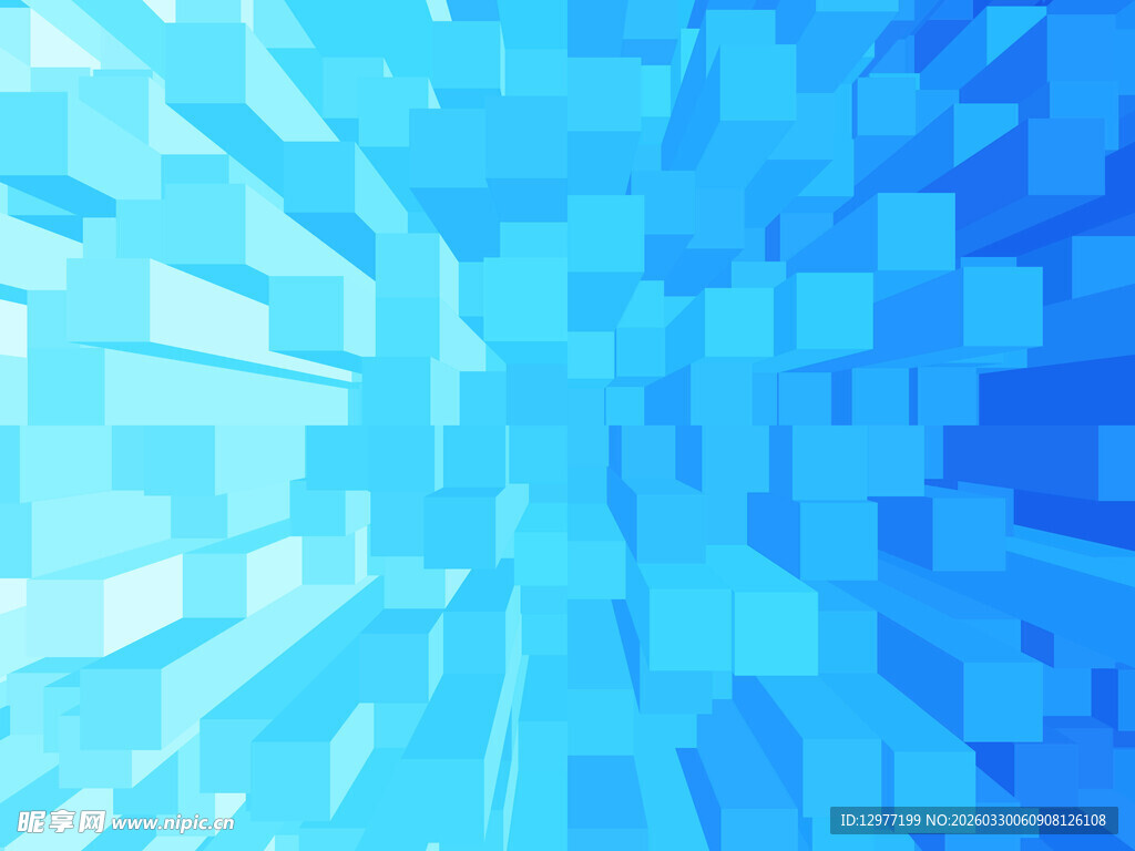 蓝色像素风几何背景图