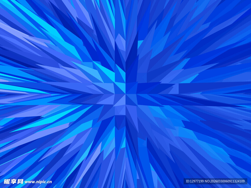 蓝色放射状抽象几何图案