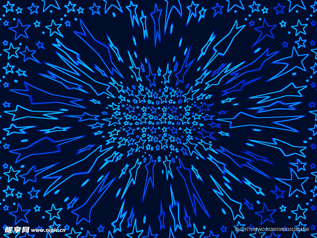 蓝色放射状抽象图案背景
