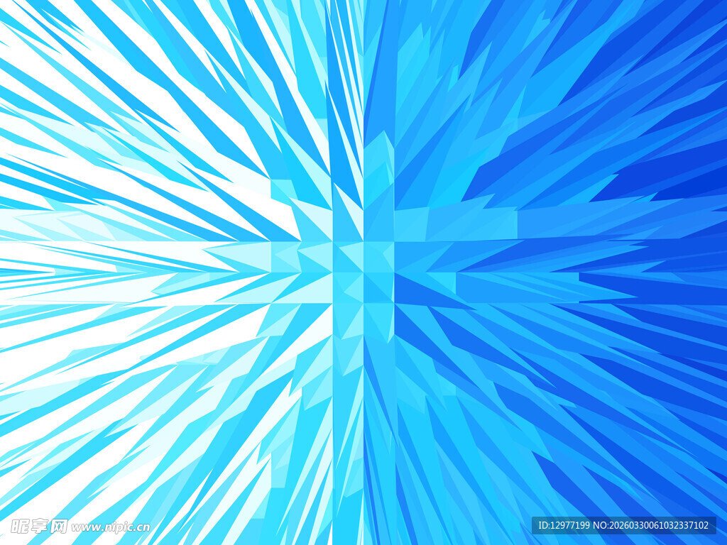 蓝色放射状几何抽象背景
